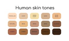 the different shades of human skin tones