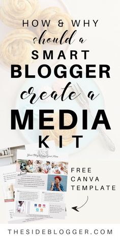 a white plate with some food on it and the words how to start a smart blogger craft media kit