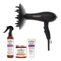 Defrizzion Dryer & XXL Diffuser and Haircare Bundle - VIRTUAL DRYER KITBenefitsGet ready to elevate your wash routine to new heights with Curlsmith's carefully curated hair care bundle. Including some of Curlsmith's favorite products and curl-friendly hairdryer to help support your wash day routine.FeaturesCurlsmith's Defrizzion Hair Dryer and its revolutionary diffuser have been designed specifically with the needs of wavy, curly and coily hair.A protein rich Miracle Shield mist that will offer protection against the hair's harshest aggressors: heat, UV rays, breakage and much more.Follow with the multi award winning jelly, Curl Defining Styling Souffl for defined and bouncy curls.Treat your hair to an intense pre-shampoo treatment with Bond Curl Rehab Salve that targets 3 hair bonds with Hair Products For Curly Hair Black, Curlsmith Hair Products, Diffuser Hair Dryer, Curly Hair Diffuser, Girl Secrets, Personality Board, Diffuser Hair, Wash Routine, Wash Day Routine