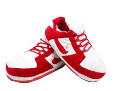 Sneaker Slippers in Red Dunks Look – Comfy adult AJ slippers for men and women Red Dunks, Lace Converse, How To Lace Converse, Personalized Slippers, Slippers For Men, Sneaker Lovers, Walking On Clouds, Sneaker Slippers, Winter Sneakers