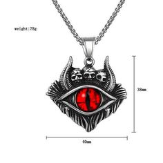 Vikings Jewelry-Retro Skull Demon Eye Necklace Pendant Punk Street Biker Stainless Steel Eye of Hell Pendant Fashion Mens Chain Jewelry Gift Style: Neo-Gothic Style: Stainless steel Pendant Necklaces Shape\pattern: Skeleton Pendant Size: 40mm*38mm Pendant Size: 40mm*38mm Other Style: Fashion, Cool, Vintage, Biker, Viking, Nordic Origin: Mainland China Occasion: Wedding, Anniversary, Engagement, Gift , Party Occasion: Party Necklace length: 500mm,600mm,700mm Necklace Type: Pendant Necklaces Model Number: 1005002548906732 Metals Type: Stainless Steel Material: Metal Item Type: Necklaces Gender: Mens, Womens, Boys Gender: Men Detail Name:Retro Skull Demon Eye Necklace Pendant Punk Street Biker Stainless Steel Eye of Hell Pendant Fashion Mens Chain Jewelry Gift Necklace500mm 600mm 700mm Metal: Skull Demon, St Michael Necklace, Vikings Jewelry, St Christopher Necklace, Mens Skull Rings, Neo Gothic, Mens Chain, Demon Eyes, Evil Eye Design