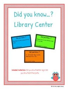 a poster with the words did you know library center? and an owl on it