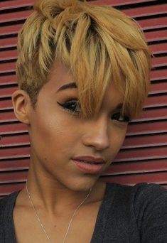 Blond Hairstyles, Blonde Haircut, Short Hair Styles African American, Longer Pixie Haircut, Short Haircut Styles, Honey Blonde Hair, Ombré Hair, Short Pixie Haircuts