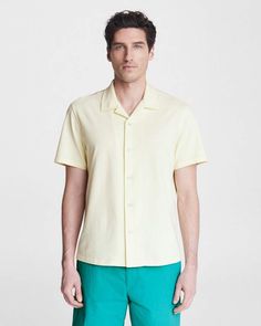 The Avery is a classic made modern. We took the ultimate button down and remade it for the season in a loopback jersey knit that's as soft as your favorite tee, cut in an ideal warm-weather silhouette. Features matte-black buttons and an extra laid-back fit. rag & bone Men's Classic Fit Button Down Shirt | Light Yellow, Medium (also in XS,S,L,XL,XXL) Classic Relaxed Fit T-shirt With Button Closure, Everyday Tops With Johnny Collar And Button Closure, Modern Camp Collar Tops For Spring, Modern Spring Tops With Camp Collar, Unstructured Collared Tops For Spring, Relaxed Fit Button-up T-shirt With Button Closure, Classic Summer T-shirt With Button Closure, Casual Camp Collar Tops With Button Closure, Casual Button Closure Camp Collar Tops