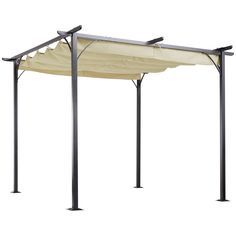 an outdoor gazebo with canopy and poles