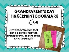 grandparents's day fingerprint bookmark craft - crafty no prep work required