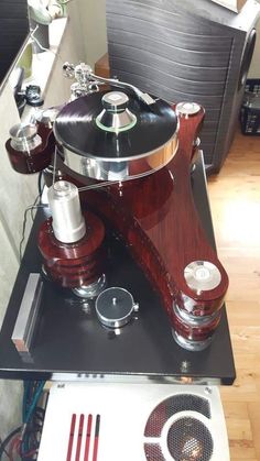 a coffee machine sitting on top of a table