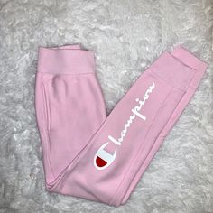 Never Worn!!! Pink Fitted Joggers For Loungewear, Fitted Pink Joggers For Loungewear, Pink Fitted Casual Joggers, Champion Sweatpants, Champion Pants, Track Pants, Pant Jumpsuit, Sweatpants, Pants For Women