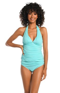 Island Goddess Halter Tankini Top - Ice Blue High Neck Tankini, Halter Top Tankini, Swimsuit Material, Tankini Swimsuit, Halter Tankini, Tankini Swimsuit Top, Summer Swimwear, Tankini Swim Tops, Swim Tankini