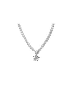 Anne Klein Silver Tone Snowflake Pendant Necklace Necklace Snowflake, Winter Snowflake Necklace With Black Tips, Silver Snowflake Necklace For Holiday, Snowflake Pendant Necklace, Snow Flake Pendant Necklaces, Snowflake Pendant, Winter Jewelry, Faux Pearl Necklace, Everyday Look