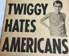 an advertisement for twogy hates americans on a white background with black and white images