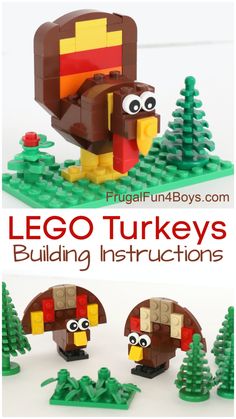 lego turkeys building instructions for kids to learn how to build and play with them