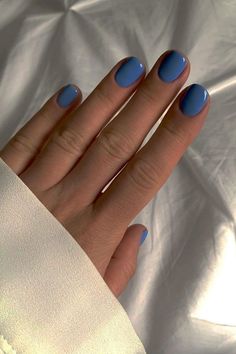 Blue Nail Art Simple, Classy Birthday, Birthday Nail, Gel French Manicure, Simple Gel Nails