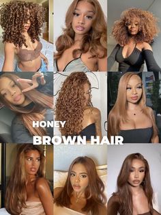 Dyed Curly Hair, Highlights Curly Hair, Mixed Curly Hair, Honey Brown Hair, Hair Tint, Quick Natural Hair Styles, Ginger Hair Color, Dyed Hair Inspiration, Dyed Natural Hair