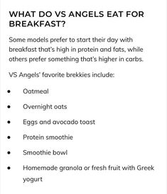 Model Diet, Overnight Oatmeal, Vs Angels, Homemade Granola