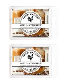 two packages of vanilla cold brew coffee are shown in front of each other on a white background