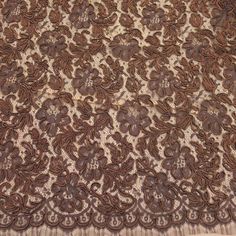 Copper Floral Corded Design on Black Tulle Fashion Lace - Rex Fabrics Embroidered Lace Fabric For Evening, Evening Lace Fabric With Embroidered Lace Work, Evening Embroidered Lace Fabric With Lace Work, Tulle Fashion, Tulle Backdrop, Upscale Fashion, Ties Mens Fashion, Dress Alterations, Custom Made Shirts