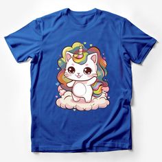 Unicorn Cat T-Shirt, Cute Caticorn Tee, Kawaii Kitty with Rainbow Horn, Magical Animal Shirt, Fantasy Feline, Gift for Cat Lovers Male T-Shirt Custom graphic T-Shirt.Customize your color Fantasy Feline, Cat Tshirt Design, Kawaii Kitty, Hipster Cat, Animal Graphic Tee, Cat Sunglasses, Unicorn Cat, Cat Graphic Tee, Whimsical Cats