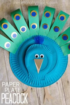 paper plate peacock craft for kids to make