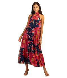 Trina Turk Sunglasses Dress | Zappos.com California Life, Large Floral Print, Floral Halter Dress, Signature Print, Trina Turk, Floral Midi Dress, Floral Maxi, High Neckline, The Chic