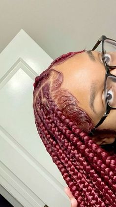 Burgundy Knotless Braids, Burgundy Knotless, Black Ponytail Hairstyles