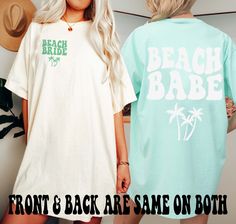 Beach Bachelorette Shirts, Beach Babe Shirt, Miami Bachelorette, Beach Shirt for Bride, Bach Party Oversized Tees, Bridesmaid Gift *IMPORTANT PLEASE READ BEFORE PURCHASING* My store uses DTG (Direct to Garment) printing. This means the design is printed into the garment. This means it is designed to last longer than other printing processes. Due to this printing process the design colors may not be as vibrant as shown in the photos. There may at times be a slight difference between real and perc Bachelorette Shirts Beach, Miami Bachelorette, Bachelorette Beach, Babe Shirt, Oversized Tees, Beach Bachelorette, Beach Bride, Bach Party, Etsy Bridesmaid Gifts