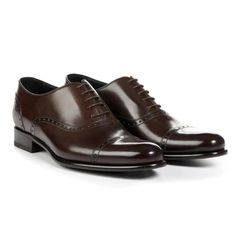 Dark Brown Oxford Brogue Shoes for Men’s Dress Shoes Goodyear Welted Lace-up Business Shoes, Italian Cap Toe Oxfords For Office, Luxury Leather Brogue Cap Toe Shoes, Luxury Leather Shoes With Brogue Detailing And Cap Toe, Luxury Leather Cap Toe Shoes With Brogue Detailing, Luxury Leather Cap Toe Brogue Shoes, Luxury Cap Toe Dress Shoes With Brogue Detailing, Designer Wingtip Monk Strap Shoes For Formal Occasions, Designer Brogue Oxfords For Business