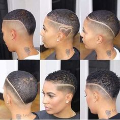 Fade Haircut Designs Women, Faded Haircut, Haircut Ideas Trendy, Black Hairstyle, Brush Cut, Short Shaved Hairstyles