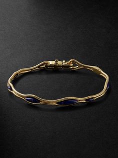 Fernando Jorge works closely with a trusted network of highly specialised craftsmen across Brazil and Italy to realise its experimental designs. Sculpted in celebration of the feminine form, this 'Fluid' bracelet is cast from 18-karat gold and set with scores of lapis lazuli. Lapis Lazuli Bracelet, Bracelet For Men, Blue Bracelet, Mr Porter, Lapis Lazuli, Bracelets For Men, Brazil, Porter, Fine Jewelry