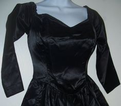 #SALE #Etsy  Vintage Black Satin Formal Dress 80s Does 50s 25%OFF Coupon Code OCTOBER25 Style Party Dress, Pinup Fashion, Satin Formal Dress, Rockabilly Pinup, 1950s Style, 1980s Dresses, Witch Costume, 80s Dress, Style Party