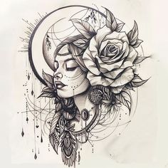 Gypsy Rose Tattoo Vector Art Gothic Roses Tattoo, Intricate Rose Tattoo, Gothic Rose Tattoo Design, Rose Gothic Tattoo, Dreamcatcher With Roses Tattoo, Tattoos On Side Ribs, Crown Art, Strength Tattoo, Jazz Art