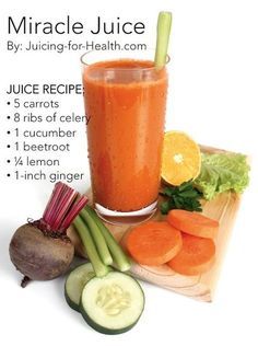 the juice is made with carrots, celery and cucumber