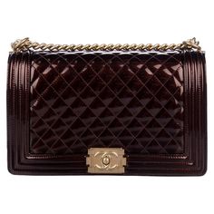 Chanel Limited Edition Metallic Bronze Large Brown Gold Boy Bag Rare | From a unique collection of rare vintage Structured Shoulder Bags at https://www.1stdibs.com/fashion/handbags-purses-bags/shoulder-bags/structured-shoulder-bags/. Chanel Crossbody, Limited Edition Bag, Medium Rare, Chanel Shoulder Bag, Brown Leather Shoulder Bag, Needful Things, Vintage Purses, Bronze Gold, Chain Crossbody Bag