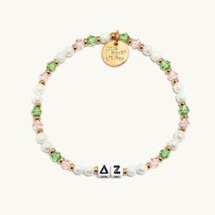 Delta Zeta- Sorority Delta Zeta Gifts, Delta Zeta Letters, Word Bracelets, Delta Zeta Sorority, Big Little Basket, East Carolina University, Acrylic Bracelet, College Sorority, Trending Bracelets