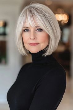 Fine Hair Bangs, Haircuts For Medium Length Hair, Gorgeous Gray Hair, Bob Haircut For Fine Hair, Haircuts For Medium Hair, Haircuts For Fine Hair, Haircuts For Women