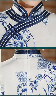 This Qipao/Cheongsam dress has a white base with intricate blue floral and fan patterns, giving it an elegant and timeless look. The hemline falls below the knees, offering a modest yet stylish appearance. The dress is perfect for formal occasions or cultural events, combining traditional elements with modern fashion. Size Guide: Please refer to the size guide picture before placing the order. Please leave your Height, Weight, Bust, Waist and Hip measurements in the Personalisation box so we cou Blue Cheongsam, Qipao Cheongsam, Qipao Dress, Ankle Length Dress, Cheongsam Dress, Cultural Events, Cheongsam, Modern Fashion, Mandarin Collar