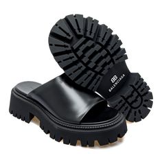 Balenciaga Tractor Sandal In Black Never Worn Purchased From Nordstrom Comes With Box And Dust Bags Size 36 / 6 Us Sold Out At Retailers Chic Black Slides With Leather Sole, Black Leather Sandals With Lug Sole, Balenciaga Toe Shoe, Balenciaga Track Sandals, Grey Balenciaga Track Sneakers, Balenciaga Track Black, Balenciaga Black Bag Farfetch, Balenciaga Black, Sandals Brands