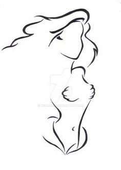 a drawing of a woman's face with her hair blowing in the wind, on a white background