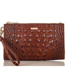 Nwot Brahmin Daisy-Pecan Melbourne Wristlet Elegant Brown Wristlet For Daily Use, Elegant Brown Clutch With Wrist Strap, Formal Brown Wristlet With Wrist Strap, Elegant Brown Clutch Wristlet, Elegant Brown Handheld Wristlet, Elegant Brown Pouch Wristlet, Elegant Brown Leather Wristlet, Elegant Brown Rectangular Wristlet, Brahmin Bags Brahmin Handbags