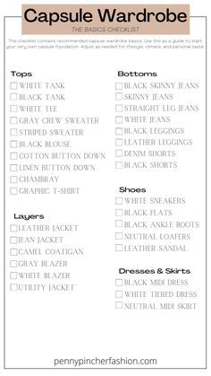 Capsule Wardrobe Checklist - 30+ Basics - Penny Pincher Fashion Wardrobe Checklist, Ultimate Capsule Wardrobe, White Cashmere Sweater, Penny Pincher Fashion, Capsule Wardrobe Basics, Capsule Wardrobe Outfits