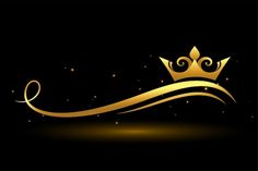 a golden crown on a black background