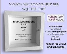 the shadow box template is shown with instructions for how to cut and glue in it