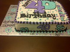 a birthday cake with the number forty on it