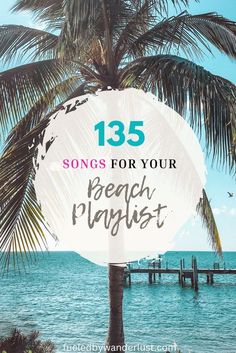 a palm tree with the words 138 songs for your peach playlist