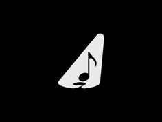 a black and white logo with music notes