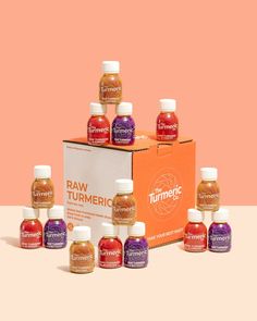 an orange box filled with different types of vitamins