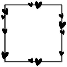 a square frame with hearts in the middle and an empty space for text on top