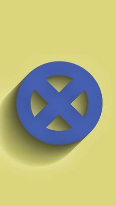 an image of a blue x symbol on a yellow background that is in the shape of a circle