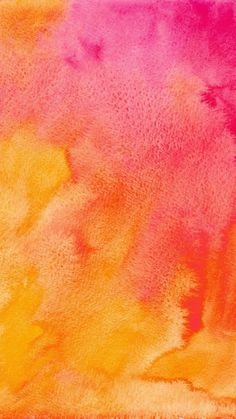 an abstract painting with yellow and pink colors