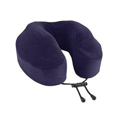 a purple travel pillow on a white background